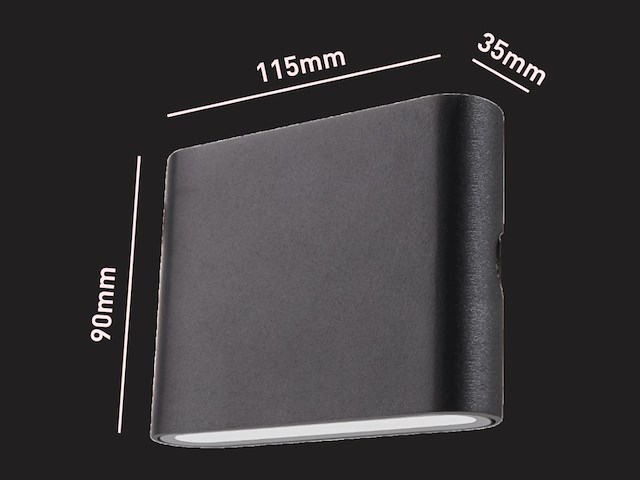 8 x 6w led wandlamp duo licht zwart warm wit waterdicht 11.5cm - afbeelding 6 van  9