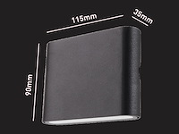 8 x 6w led wandlamp duo licht zwart warm wit waterdicht 11.5cm - afbeelding 6 van  9