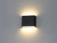 8 x 6w led wandlamp duo licht zwart warm wit waterdicht 11.5cm - afbeelding 2 van  9
