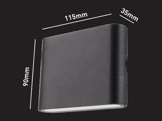 8 x 6w led wandlamp duo licht zwart warm wit waterdicht 11.5cm - afbeelding 6 van  9