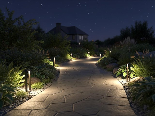8 x 7w led zand zwart tuinlamp 60cm warm wit - afbeelding 1 van  8