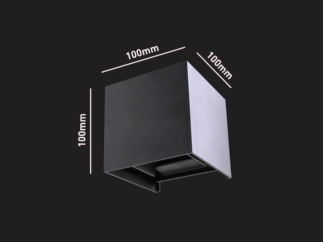 8 x 7w led zwart wandlamp kubus duo licht verstelbaar waterdicht - afbeelding 7 van  8