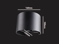 8 x 7w led zwart wandlamp rond duo licht verstelbaar waterdicht - afbeelding 7 van  8