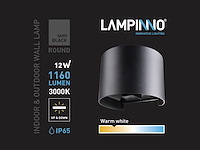 8 x 7w led zwart wandlamp rond duo licht verstelbaar waterdicht - afbeelding 4 van  11