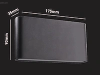 (8 x) 8 x 12w led wandlamp duo licht zwart warm... - afbeelding 2 van  11
