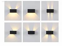 (8 x) 8 x 12w led zwart wandlamp 4 licht... - afbeelding 3 van  7
