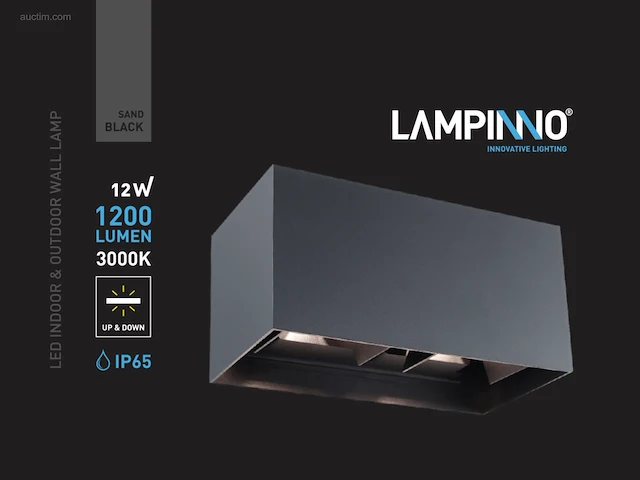 (8 x) 8 x 12w led zwart wandlamp 4 licht... - afbeelding 5 van  7