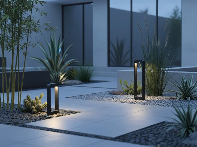 (8 x) 8 x 7w led zand zwart tuinlamp 30cm warm... - afbeelding 4 van  8