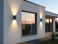 (8 x) 8 x 7w led zwart wandlamp duo licht... - afbeelding 3 van  6