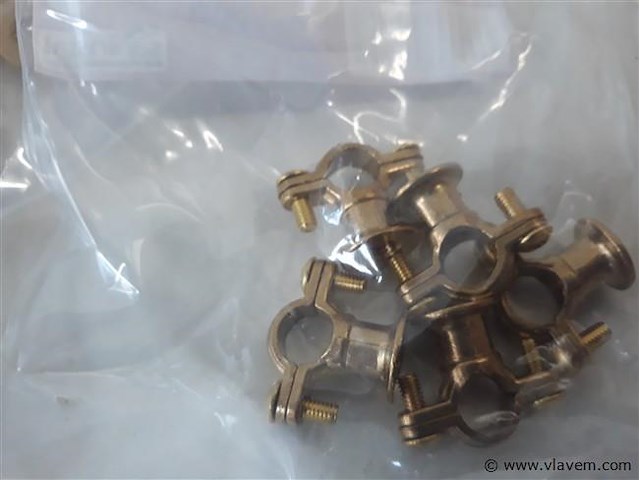 8 x beugel messing 5 stuks voor buis 10mm - afbeelding 2 van  2