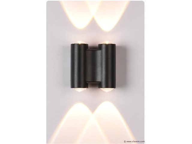 8 x bidirectionele led wandlamp – 4w – 3500k warm wit – ip54 – sw-47-2 - afbeelding 1 van  3