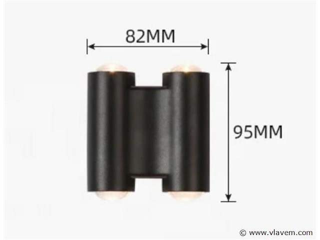 8 x bidirectionele led wandlamp – 4w – 3500k warm wit – ip54 – sw-47-2 - afbeelding 3 van  3