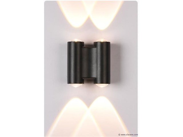 8 x bidirectionele led wandlamp – 4w – 3500k warm wit – ip54 – sw-47-2 - afbeelding 1 van  3
