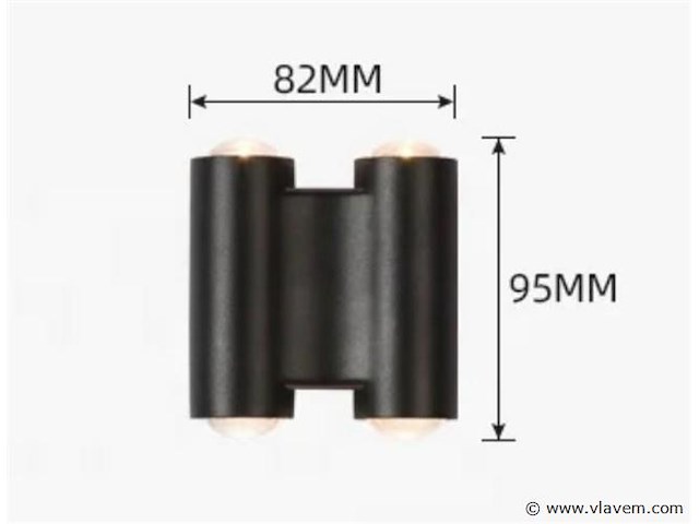 8 x bidirectionele led wandlamp – 4w – 3500k warm wit – ip54 – sw-47-2 - afbeelding 3 van  3