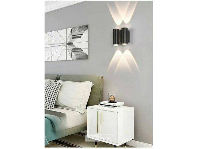 8 x bidirectionele led wandlamp – 4w – 3500k warm wit – ip54 – sw-47-2 - afbeelding 3 van  4