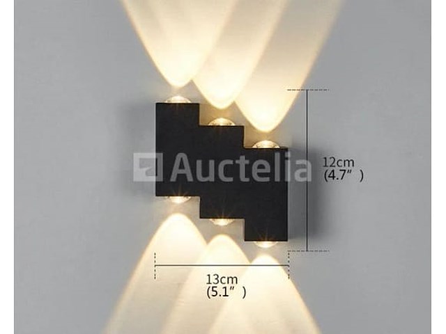 8 x bidirectionele led wandlamp – 6w – 3500k warm wit – ip54 – sw-45-3 - afbeelding 4 van  4