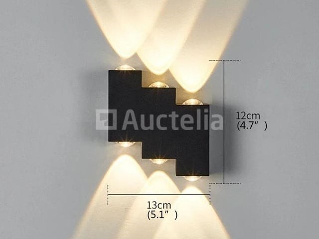 8 x bidirectionele led wandlamp – 6w – 3500k warm wit – ip54 – sw-45-3 - afbeelding 1 van  4