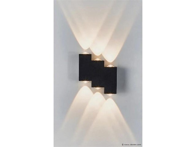 8 x bidirectionele led wandlamp – 6w – 3500k warm wit – ip54 – sw-45-3 - afbeelding 1 van  4