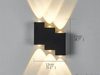8 x bidirectionele led wandlamp – 6w – 3500k warm wit – ip54 – sw-45-3 - afbeelding 3 van  4