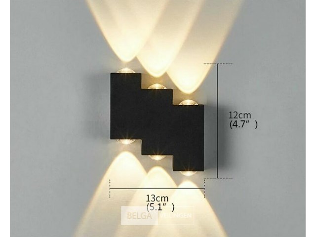 8 x bidirectionele led wandlamp – 6w – 3500k warm wit – ip54 – sw-45-3 - afbeelding 4 van  5
