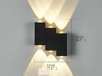 8 x bidirectionele led wandlamp – 6w – 3500k warm wit – ip54 – sw-45-3 - afbeelding 4 van  5