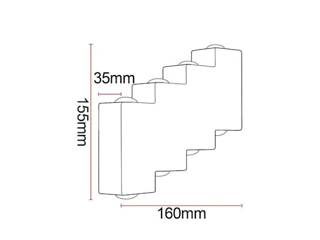 8 x bidirectionele led wandlamp – 8w – 3500k warm wit – ip54 – sw-45-4 - afbeelding 1 van  4