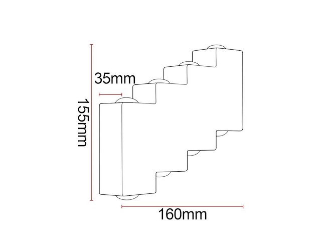 8 x bidirectionele led wandlamp – 8w – 3500k warm wit – ip54 – sw-45-4 - afbeelding 8 van  8