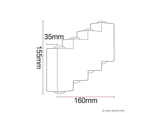 8 x bidirectionele led wandlamp – 8w – 3500k warm wit – ip54 – sw-45-4 - afbeelding 2 van  4