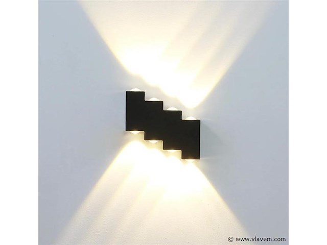 8 x bidirectionele led wandlamp – 8w – 3500k warm wit – ip54 – sw-45-4 - afbeelding 1 van  4