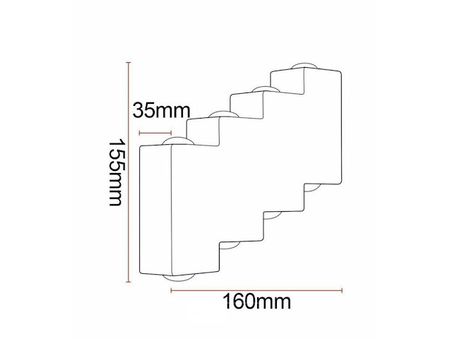 8 x bidirectionele led wandlamp – 8w – 3500k warm wit – ip54 – sw-45-4 - afbeelding 3 van  5