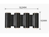 8 x bidirectionele led wandlamp – 8w – 3500k warm wit – ip54 – sw-47-4 - afbeelding 3 van  6