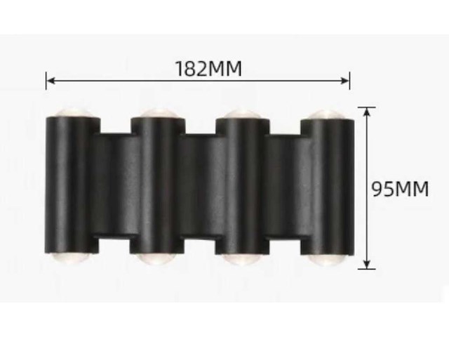 8 x bidirectionele led wandlamp – 8w – 3500k warm wit – ip54 – sw-47-4 - afbeelding 6 van  6