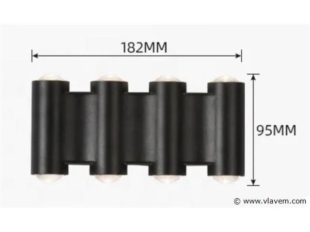 8 x bidirectionele led wandlamp – 8w – 3500k warm wit – ip54 – sw-47-4 - afbeelding 3 van  3