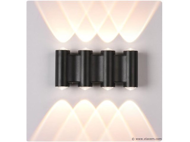 8 x bidirectionele led wandlamp – 8w – 3500k warm wit – ip54 – sw-47-4 - afbeelding 1 van  3