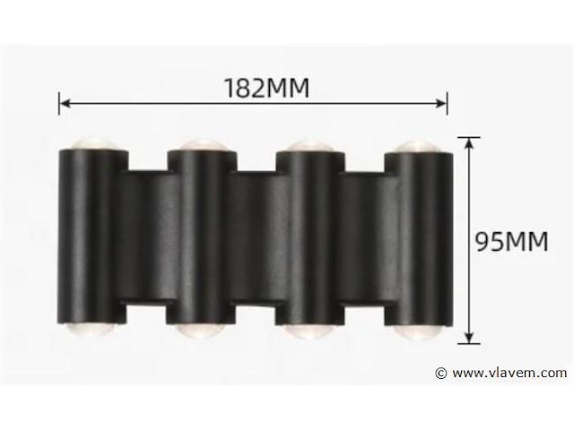 8 x bidirectionele led wandlamp – 8w – 3500k warm wit – ip54 – sw-47-4 - afbeelding 3 van  3