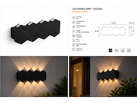 8 x bidirectionele led wandlamp – 8w – 3500k warm wit – ip54 – sw-51-4 - afbeelding 1 van  4