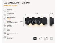 8 x bidirectionele led wandlamp – 8w – 3500k warm wit – ip54 – sw-51-4 - afbeelding 2 van  4