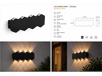 8 x bidirectionele led wandlamp – 8w – 3500k warm wit – ip54 – sw-51-4 - afbeelding 4 van  8