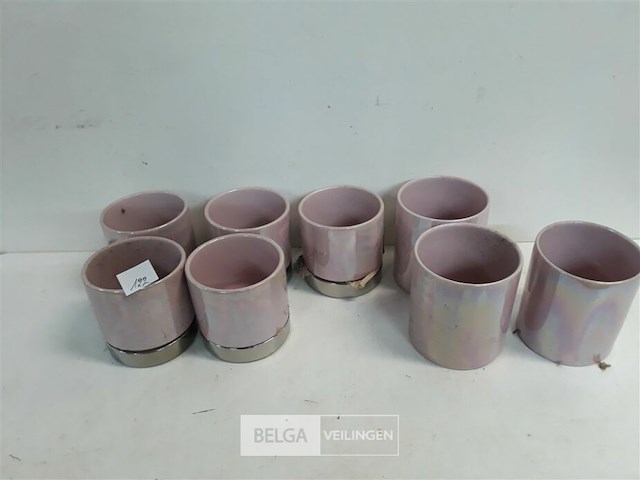 8 x bloempotje 2 assorti roze - afbeelding 1 van  3
