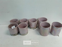 8 x bloempotje 2 assorti roze - afbeelding 1 van  3