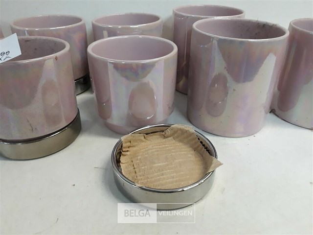 8 x bloempotje 2 assorti roze - afbeelding 3 van  3