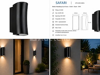 8 x buiten wandlamp up & down – gu10 – zwart – ip44 – safari - afbeelding 2 van  5