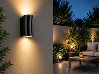 8 x buiten wandlamp up & down – gu10 – zwart – ip44 – safari - afbeelding 3 van  5