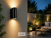 8 x buiten wandlamp up & down – gu10 – zwart – ip44 – safari - afbeelding 4 van  6