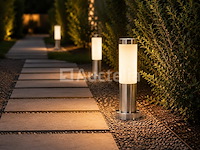 8 x buitenlamp tuinpaal – e27 – chroom – ip44 – 325mm – defne-3 - afbeelding 4 van  5