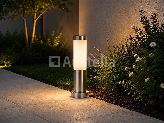 8 x buitenlamp tuinpaal – e27 – chroom – ip44 – 325mm – defne-3 - afbeelding 5 van  5
