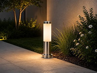 8 x buitenlamp tuinpaal – e27 – chroom – ip44 – 325mm – defne-3 - afbeelding 3 van  5