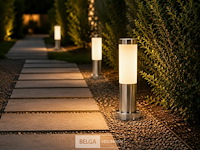 8 x buitenlamp tuinpaal – e27 – chroom – ip44 – 325mm – defne-3 - afbeelding 2 van  6