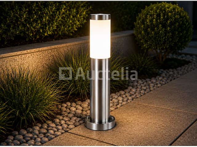 8 x buitenlamp tuinpaal – e27 – chroom – ip44 – 500mm – defne-4 - afbeelding 2 van  5