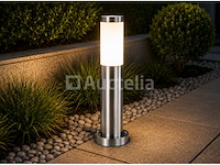 8 x buitenlamp tuinpaal – e27 – chroom – ip44 – 500mm – defne-4 - afbeelding 2 van  5
